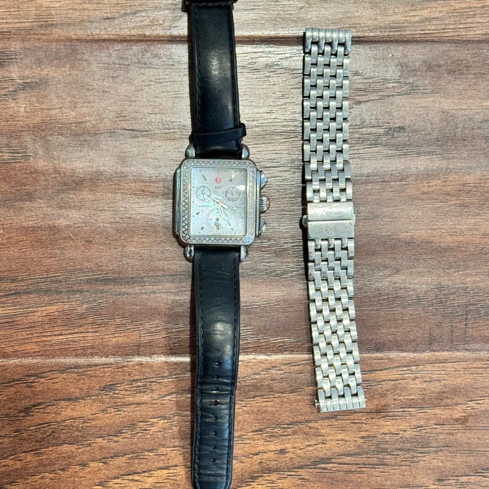 Michele DECO Watch with diamond haloed face
